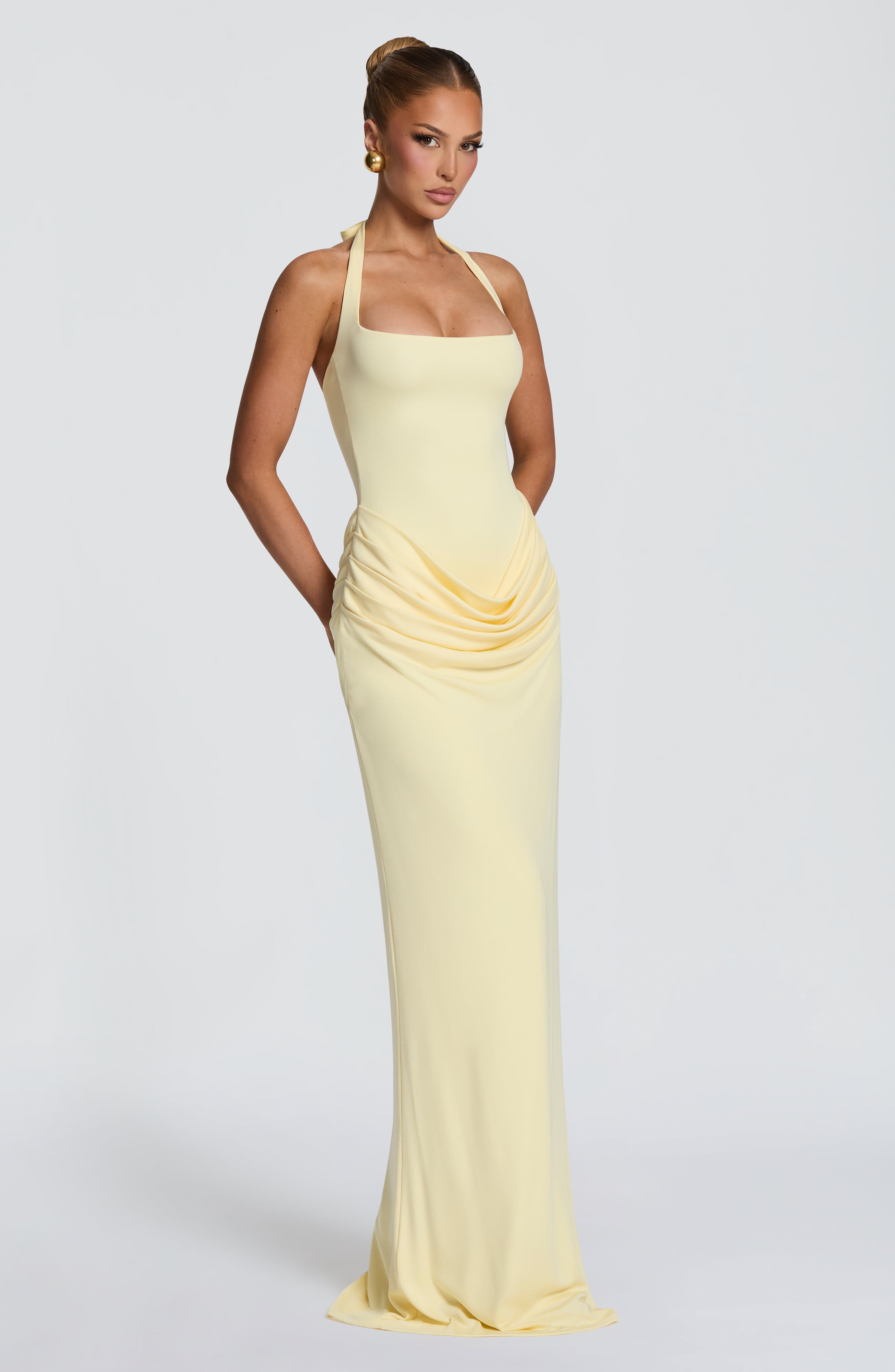 Gaun Maxi Halter Square Neck d - Maxi Dress Halter ulasan dan harga