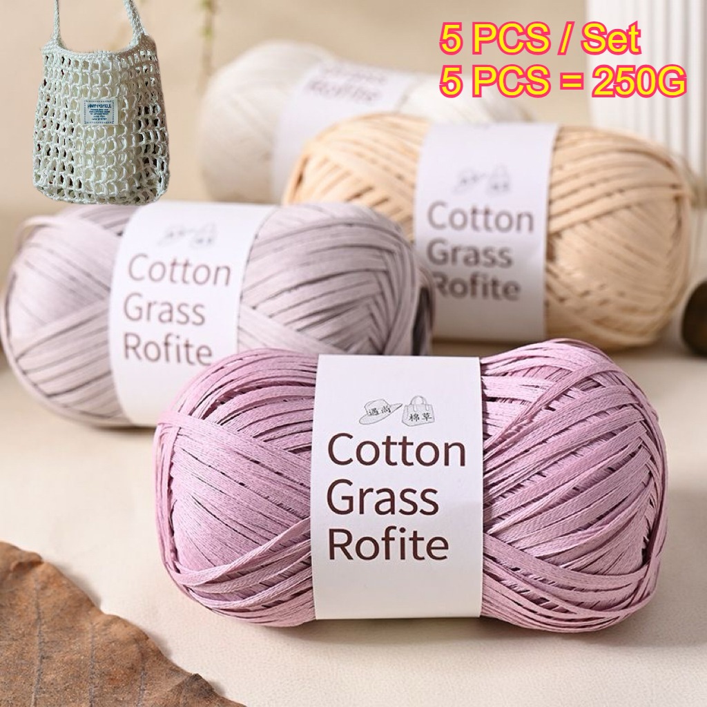5PCS 250g Tali Kertas Rafia Be - Crochet Bag Raffia ulasan dan harga