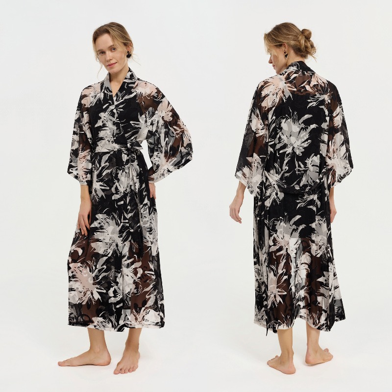 Kimono Wanita Motif Bunga Hita - Kimono Sheer Floral ulasan dan harga